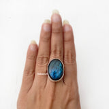 Labradorite Oval Silver Ring