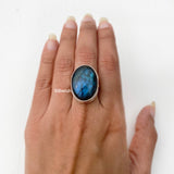 Labradorite Oval Silver Ring