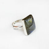 Labradorite Rectangular Silver Ring