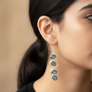 Labradorite Silver Earring
