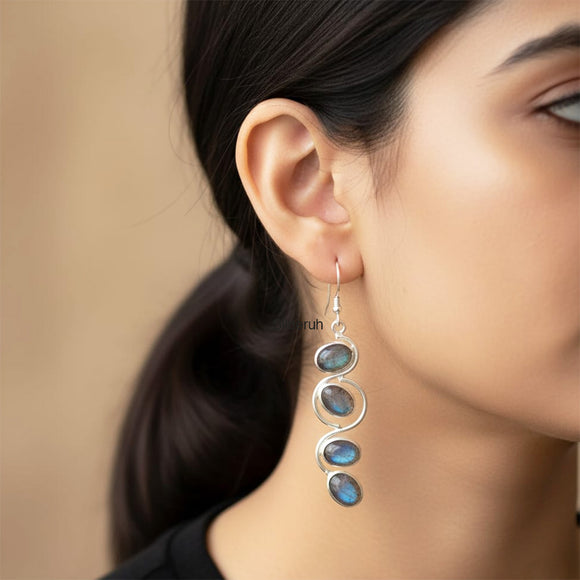 Labradorite Silver Earring