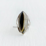 Labradorite Silver Marquise Ring