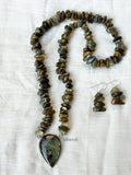 Labradorite Silver Necklace & Earring