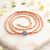 925 Silver Square Labradorite Rakhi for Brother