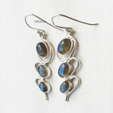 Labradorite Wave Silver Earring