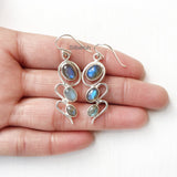 Labradorite Wave Silver Earring