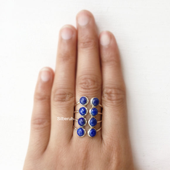 Lapis Lazuli Adjustable Silver Ring