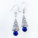 Lapis Lazuli Bell Filigree Silver Earring