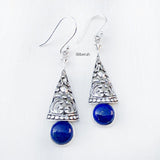 Lapis Lazuli Bell Filigree Silver Earring