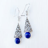 Lapis Lazuli Bell Filigree Silver Earring