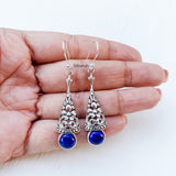 Lapis Lazuli Bell Filigree Silver Earring