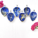 Hand-carved lapis lazuli crystal diya for wisdom and clarity
