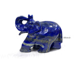 Natural lapis lazuli elephant with upward trunk gemstone showpiece