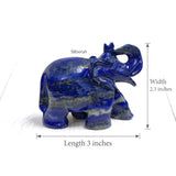 Natural lapis lazuli elephant measuring 3 inches long and 2.3 inches high