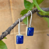 Lapis Lazuli Fixed Hook Silver Earring