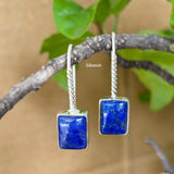 Lapis Lazuli Fixed Hook Silver Earring