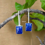 Lapis Lazuli Fixed Hook Silver Earring