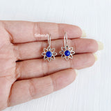Lapis Lazuli Flower Silver Earring
