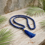 Handcrafted Lapis Lazuli meditation mala for mantra chanting