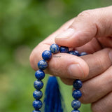 Natural Lapis Lazuli prayer beads for yoga and mindfulness