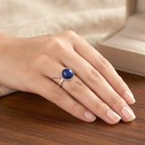 Lapis Lazuli Knotted Round Silver Ring