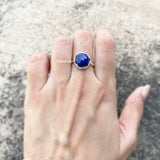 Lapis Lazuli Knotted Round Silver Ring