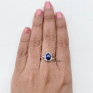 Lapis Lazuli Knotted Silver Ring