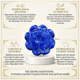 Blue Lapis Lazuli Goddess Lakshmi footprints for a home mandir
