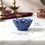 Laxmi Charan Paduka in natural Lapis Lazuli for Diwali and Lakshmi Puja