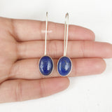 Lapis Lazuli Long Hook Silver Earring