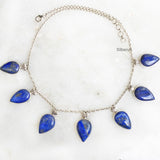 Lapis Lazuli Lotus Silver Necklace