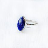 Lapis Lazuli Marquise Silver Ring