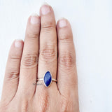 Lapis Lazuli Marquise Silver Ring