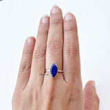 Lapis Lazuli Marquise Silver Ring