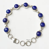 Lapis Lazuli Round Silver Bracelet