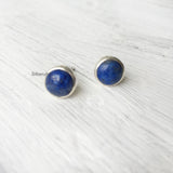 Lapis Lazuli Round Silver Stud