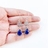 Lapis Lazuli Sahasrara Chakra Silver Earring
