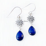 Lapis Lazuli Sahasrara Chakra Silver Earring
