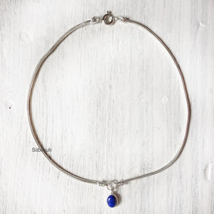 Lapis Lazuli Silver Anklet