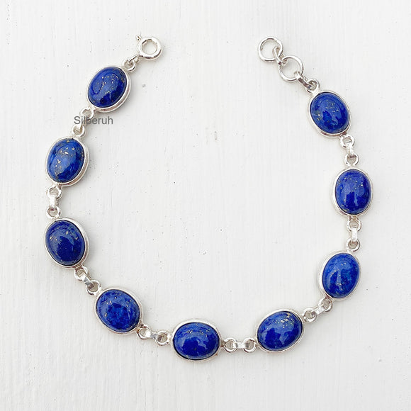 Lapis Lazuli Silver Bracelet