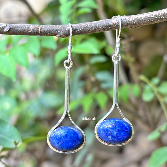 Lapis Lazuli Silver Drop Earring