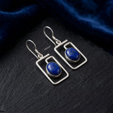 Sterling silver earrings with natural Lapis Lazuli stone