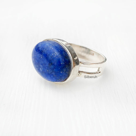 Lapis Lazuli Silver Oval Ring