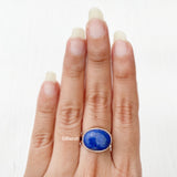Lapis Lazuli Silver Oval Ring