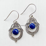 Lapis Lazuli Silver Tribal Earring