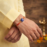 925 Silver Square Lapis Lazuli Rakhi for Brother