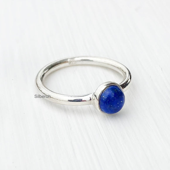 Lapis Lazuli Stacking Silver Ring