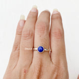 Lapis Lazuli Stacking Silver Ring
