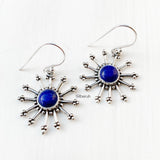 Lapis Lazuli Sun Silver Earring