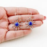 Lapis Lazuli Sun Silver Earring